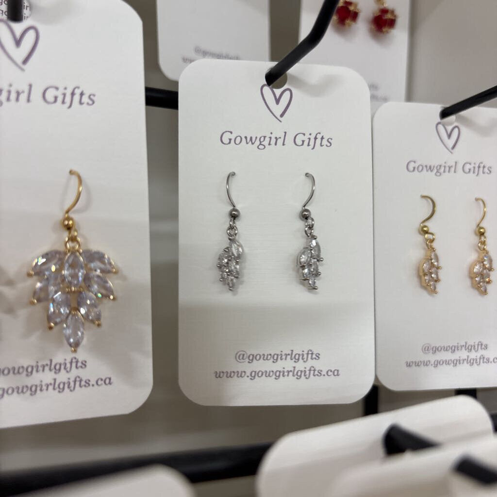 Earrings - Small CZ Leaf