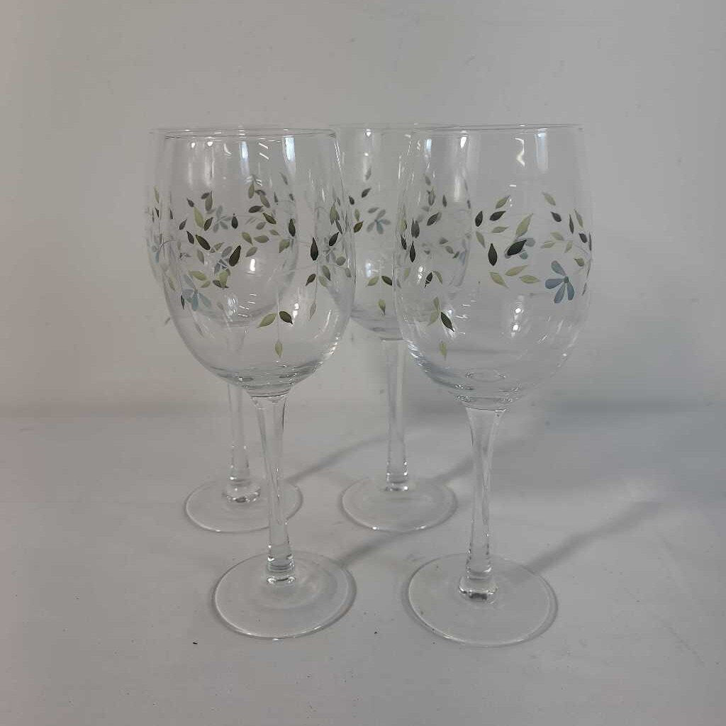 S/4 CRYSTAL WINE GLASSES