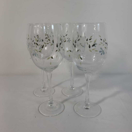 S/4 CRYSTAL WINE GLASSES