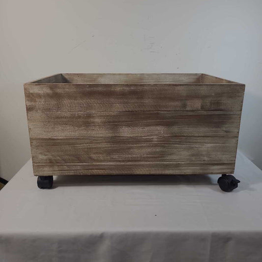 WOOD CRATE ON WHEELS
