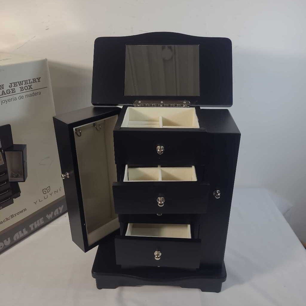 WOODEN BLACK JEWLERY BOX