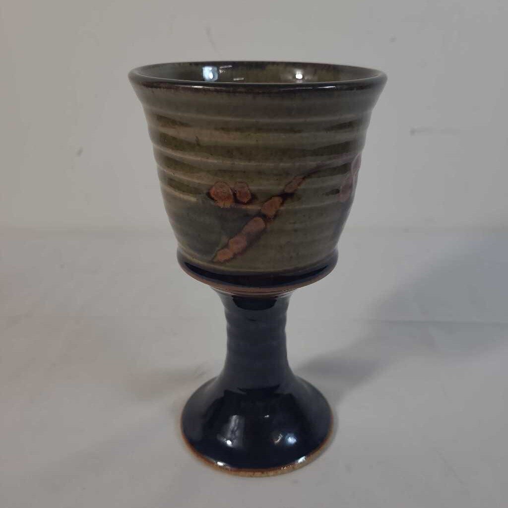 POTTERY WINE GOBLET