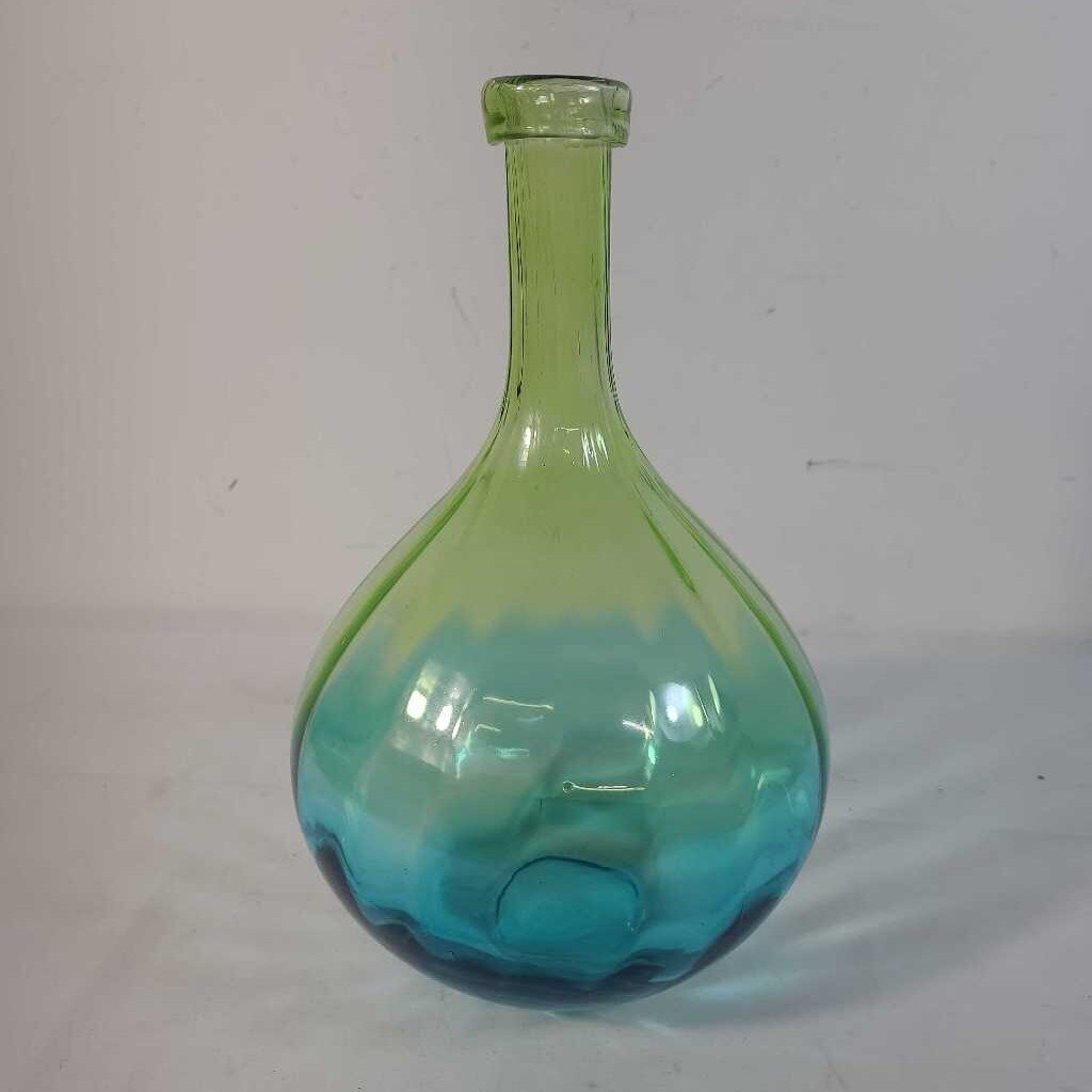 GREEN & BLUE GLASS VASE