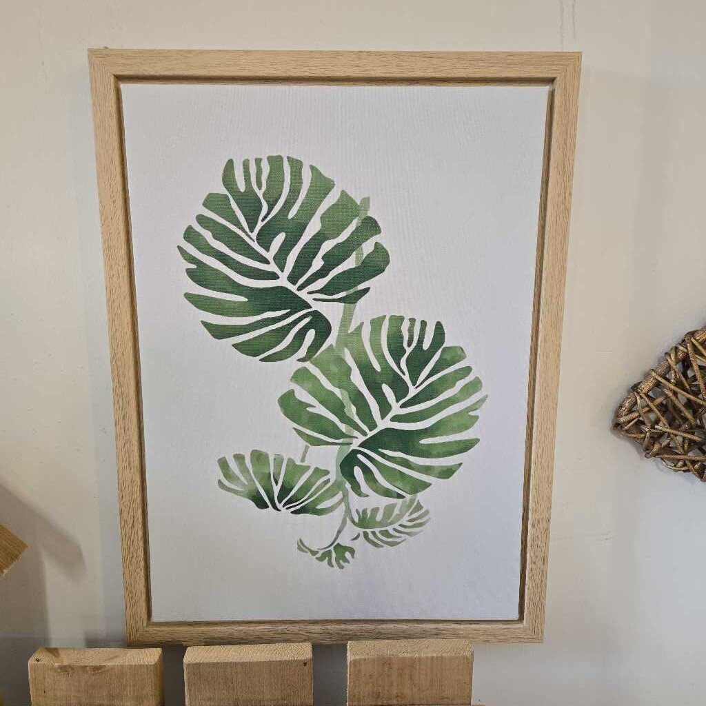 MONSTERA LEAF FRAMED CANVAS