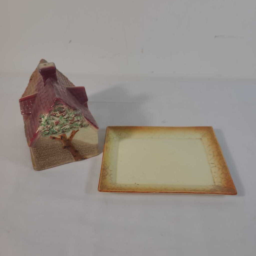 VTG BURLINGTON WARE COTTAGE COVERED BUTTER DISH