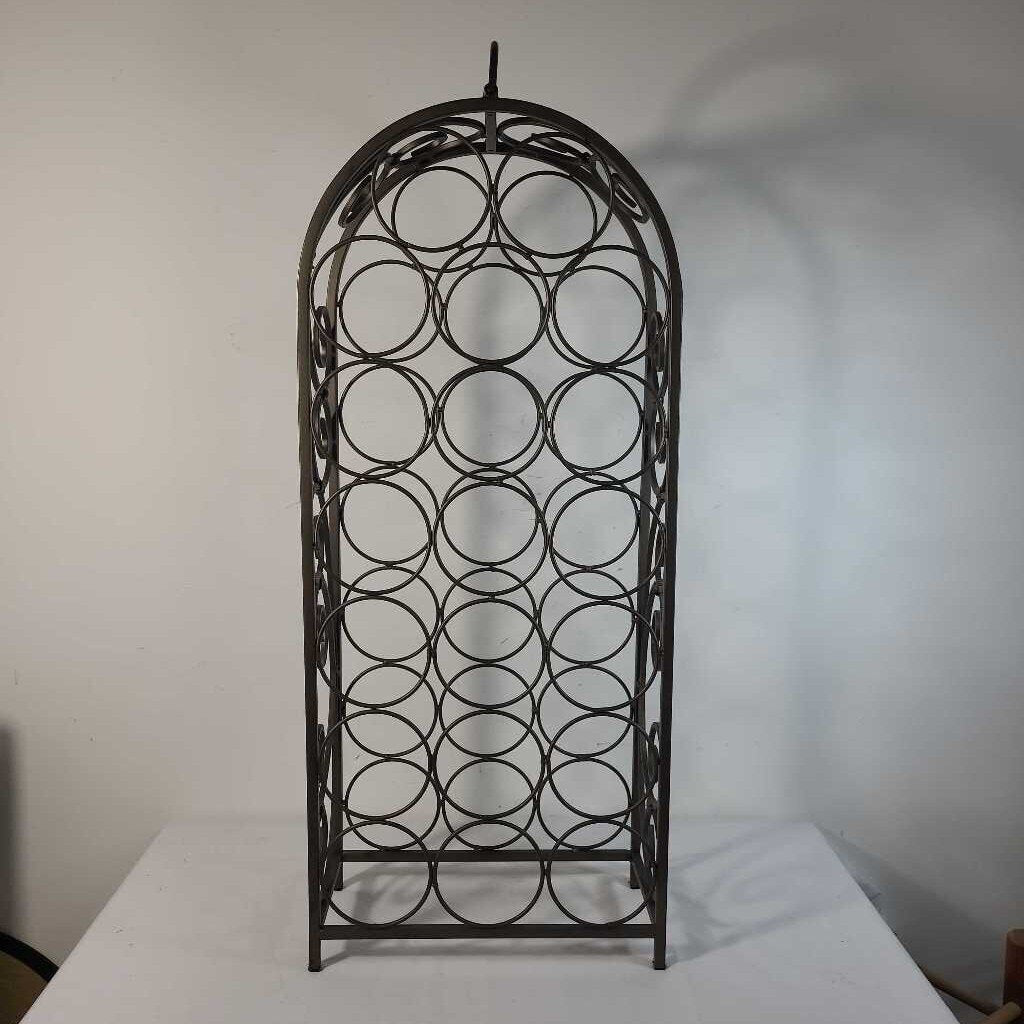 DECORATIVE METAL WINE BOTTLE HOLDER