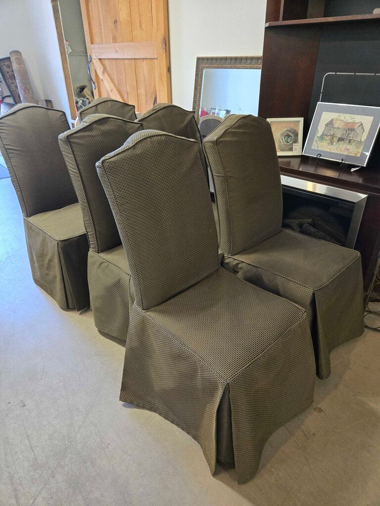 S/6 SLIP COVER DINING CHAIRS