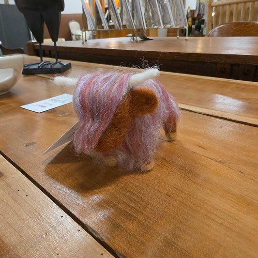 Handmade Felted Wool Highland Cow Decor