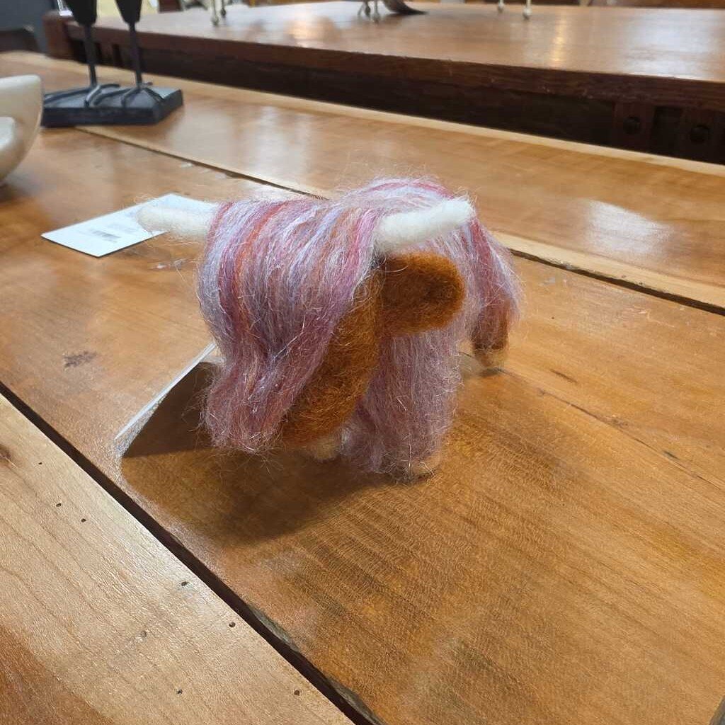 Handmade Felted Wool Highland Cow Decor