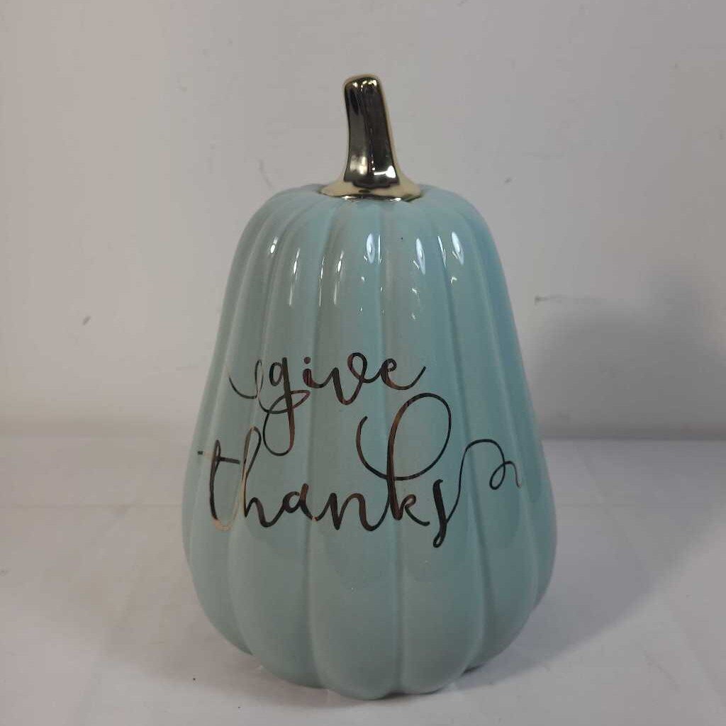 GIVE THANKS CERAMIC PUMPKIN