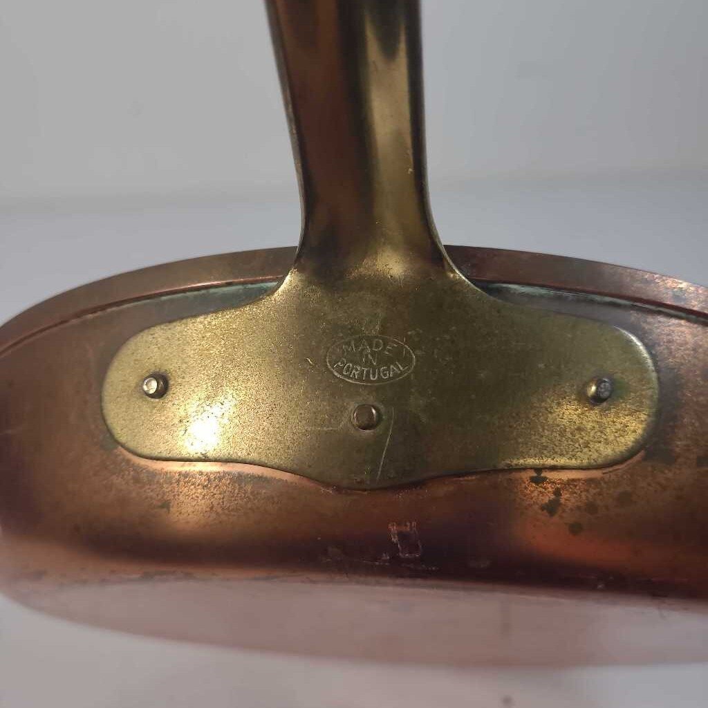 VTG COPPER PAN W/ BRASS HANDLE ( PORTUGAL)