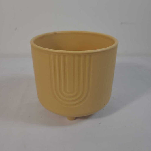 MUSTARD YELLOW CERAMIC POT