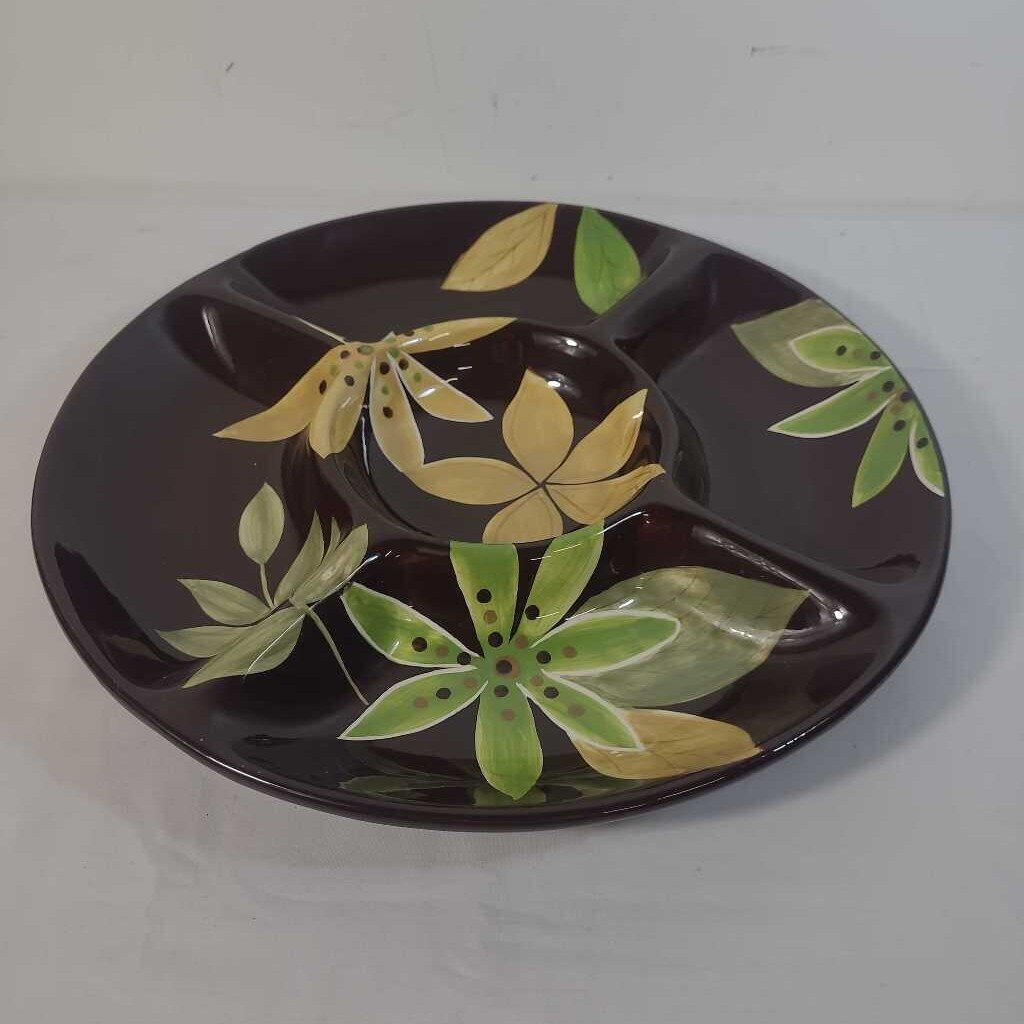 BROWN & GREEN DIVIDED TRAY