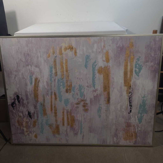 PURPLE, GOLD & BLUE FRAMED CANVAS