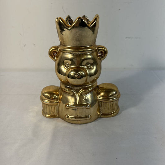 7" GOLD SOLDIER BEAR VASE
