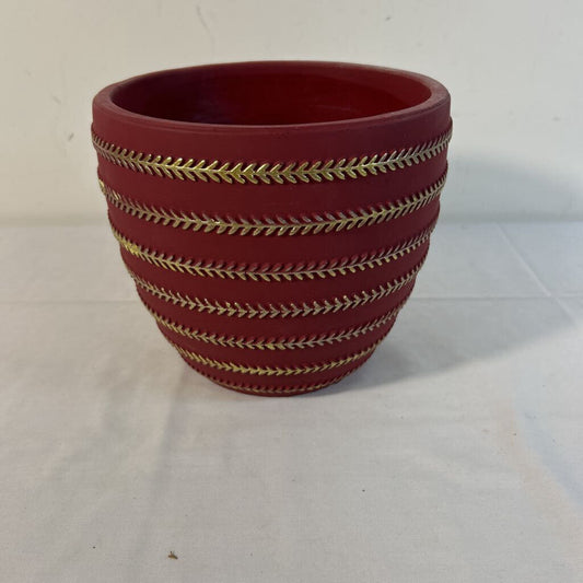 6" BURGUNDY PLANT POT