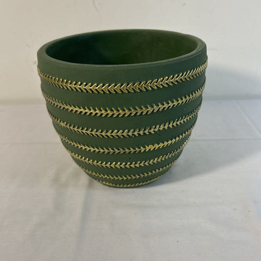6" GREEN PLANT POT