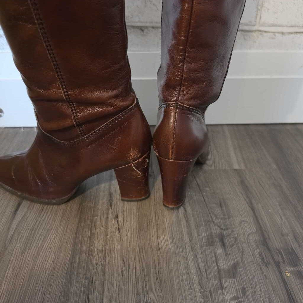 Vintage SALAMANDER Germany Tall Brown Leather Boots SZ 6