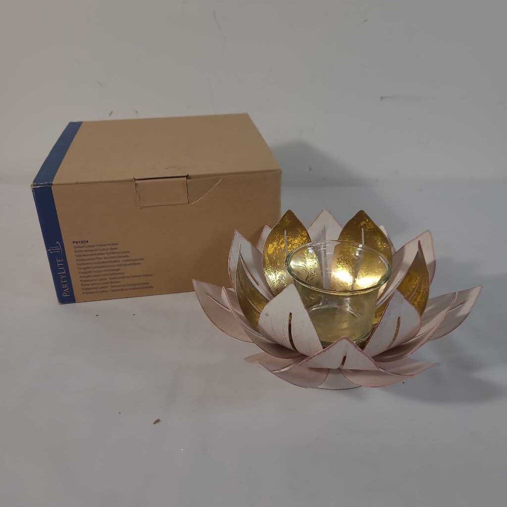 GILDED LOTUS VOTIVE HOLDER