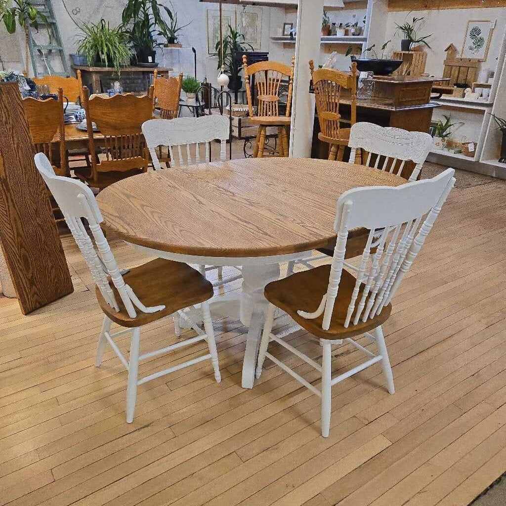 NEWLY REFINISHED DINING TABLE + 4 CHAIRS