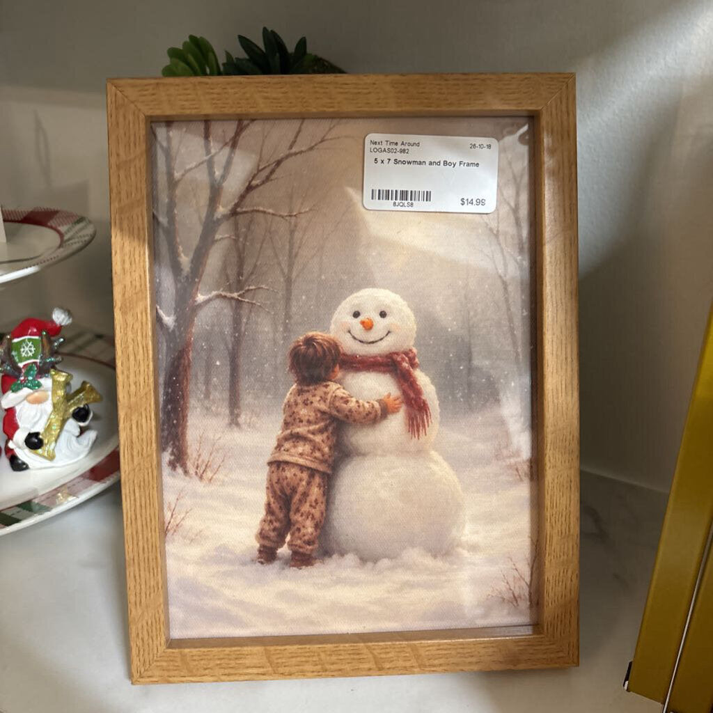 5 x 7 Snowman and Boy Frame