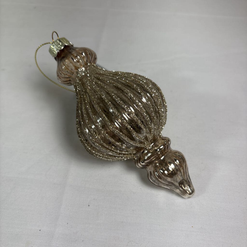 6" GLASS FINIAL ORNAMENT - BROWN