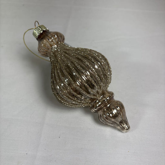 6" GLASS FINIAL ORNAMENT - BROWN