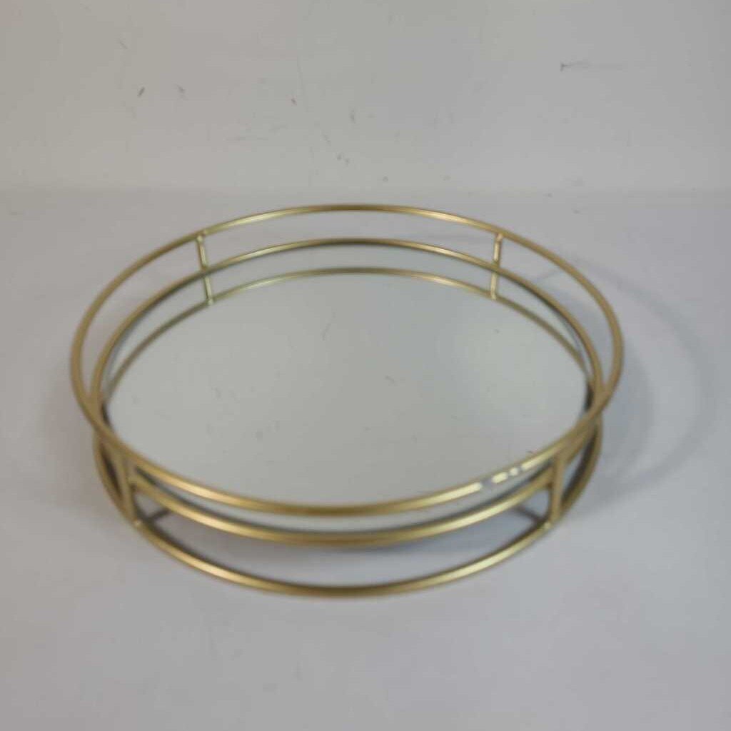 ROUND GOLD MIRRORED TRAY