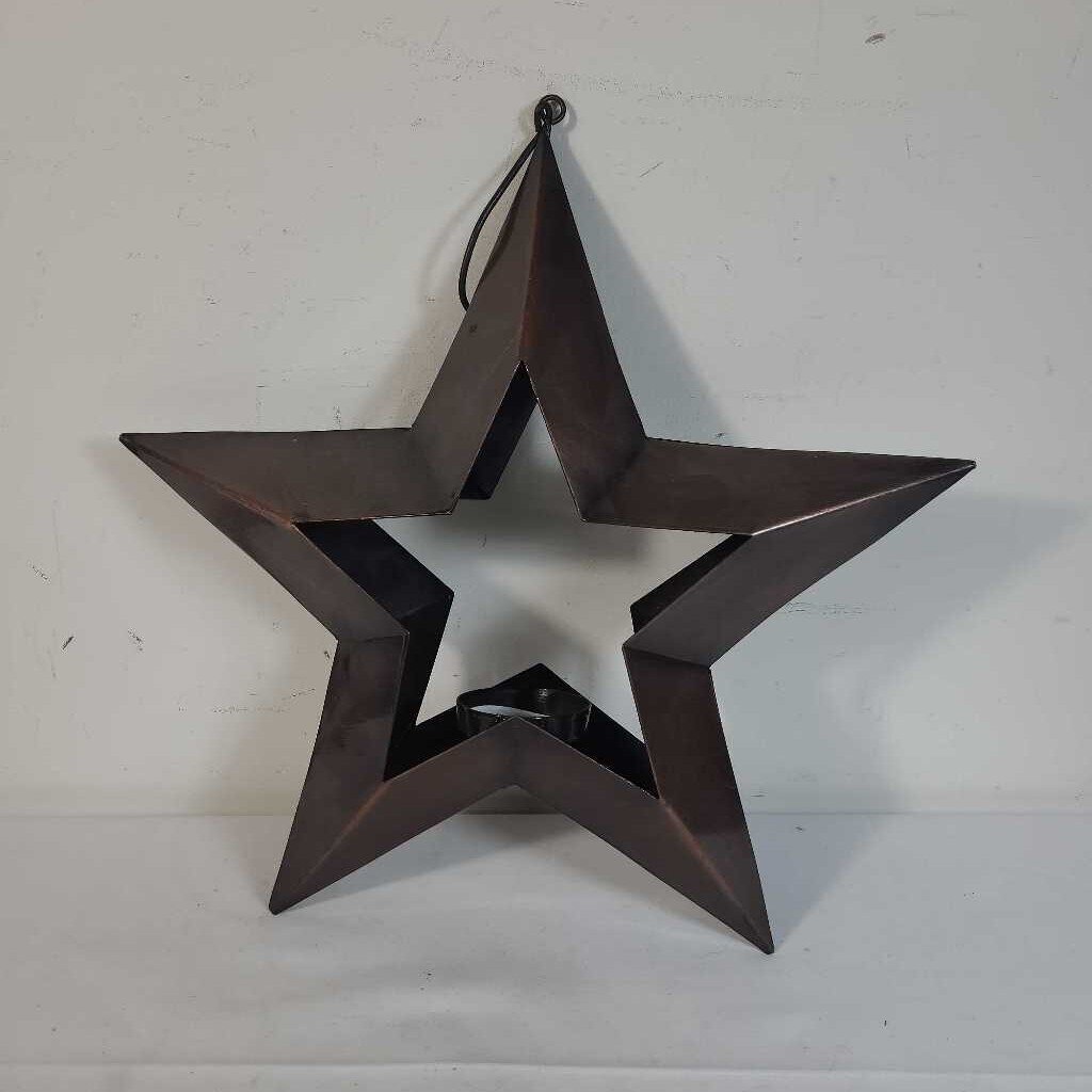 BRONZE HANGING STAR TEALIGHT HOLDER