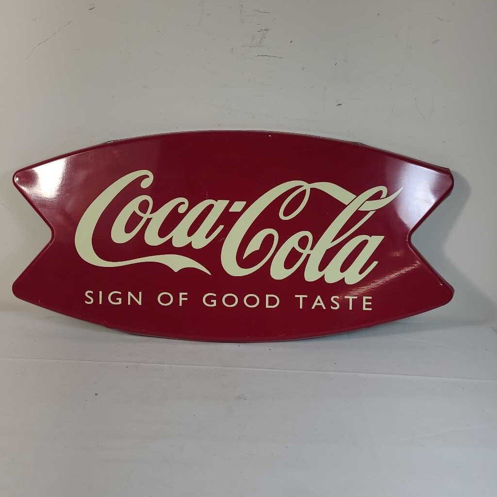 VTG COCA COLA FISHTAIL ADVERTISING SIGN