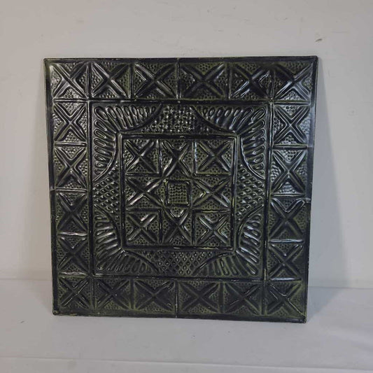 GREEN TIN TILE WALL ART
