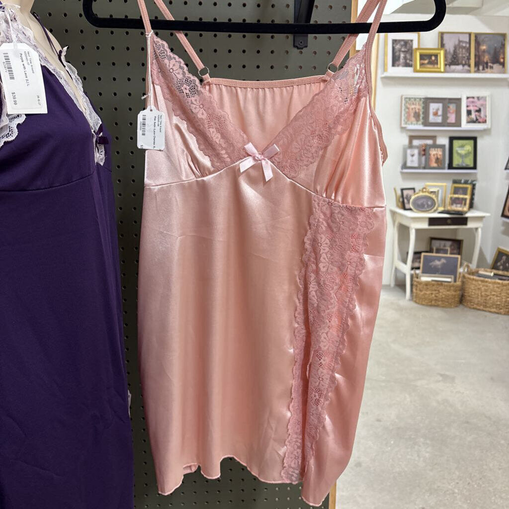 Pink Satin /Lace Chemise XL