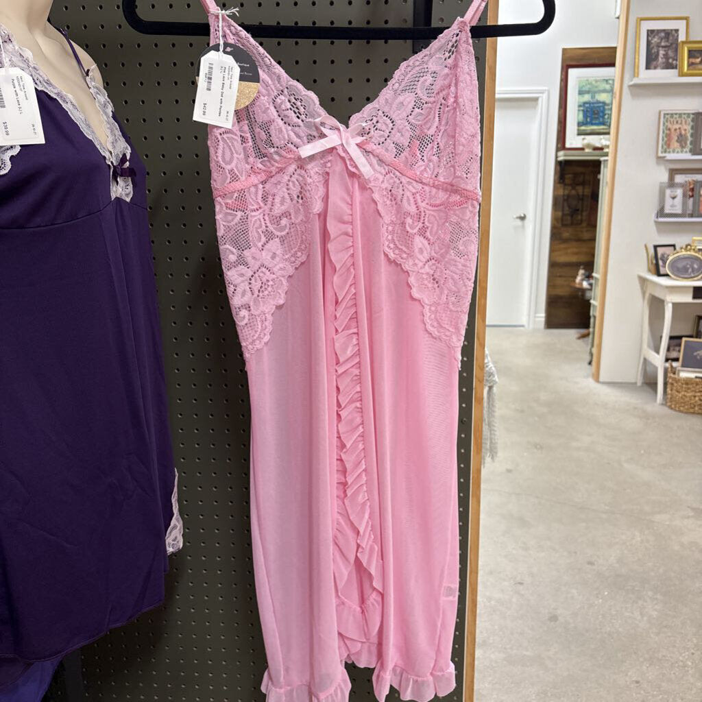 Pink Lace Baby Doll with Panties (L)