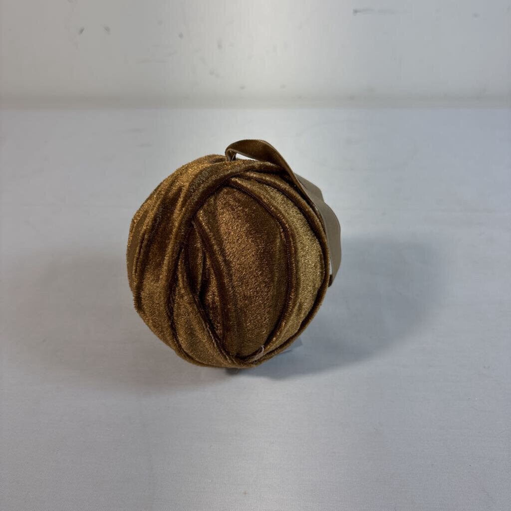 4" VELVET BALL ORNAMENT - BROWN