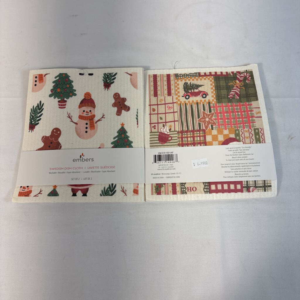 SET/2 SWEDISH DISH CLOTHS - ICONS/QUILT