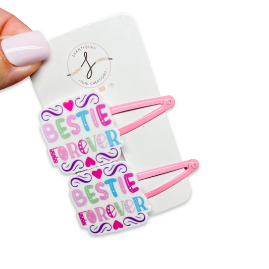 BFF SNAP CLIP SET - BESTIE FOREVER