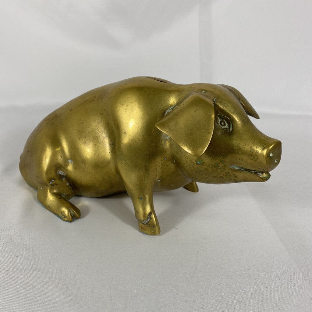 VINTAGE BRASS PIGGY BANK