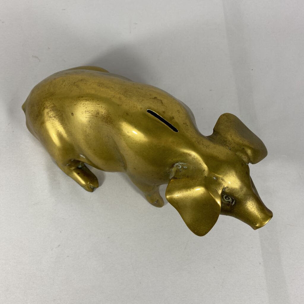 VINTAGE BRASS PIGGY BANK