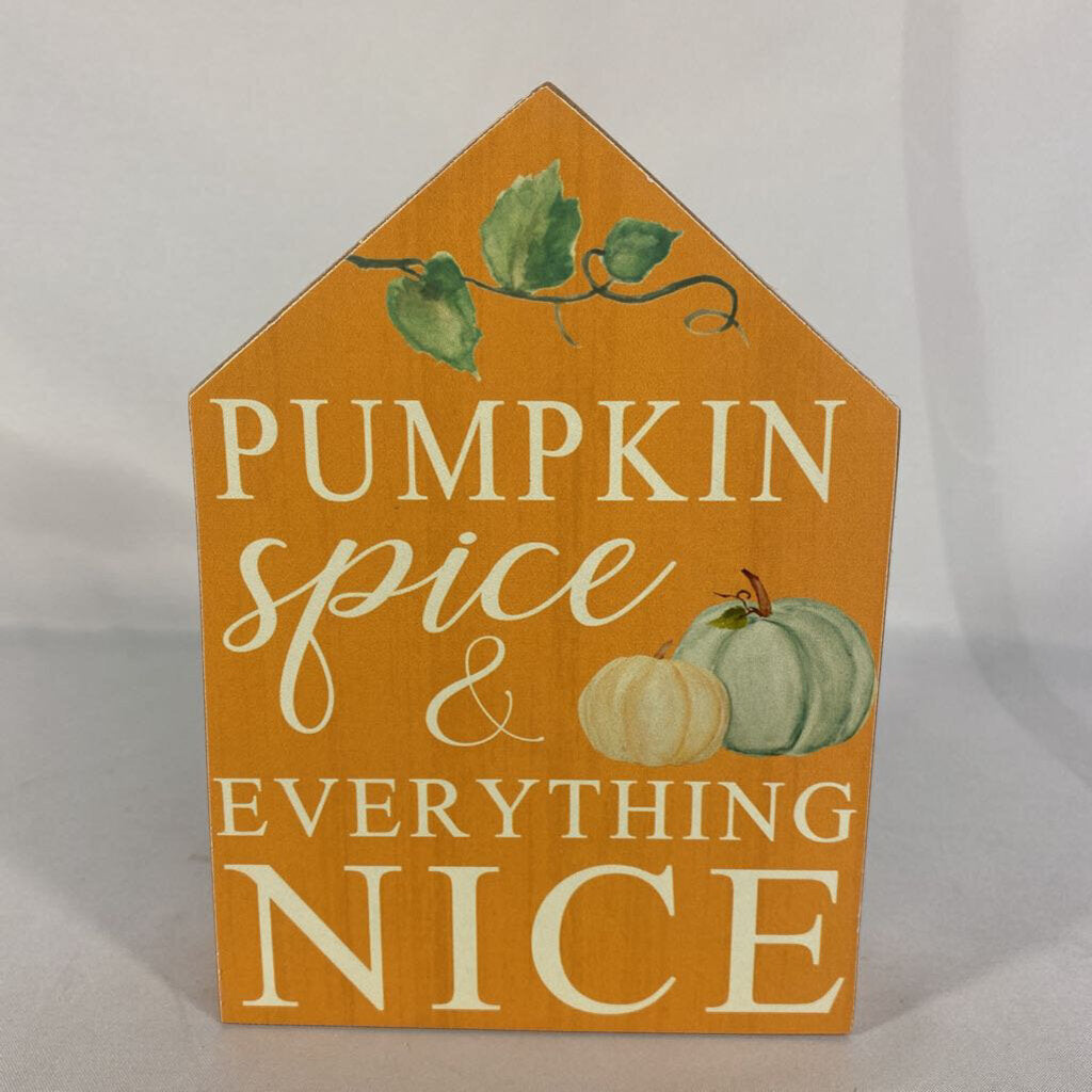 PUMPKIN SPICE WOOD TABLE SIGN