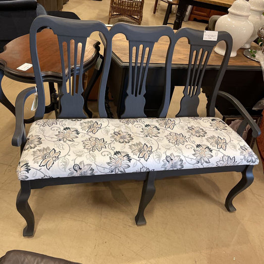 NEWLY UPHOLSTERED AND PAINTED - ASH BENCH