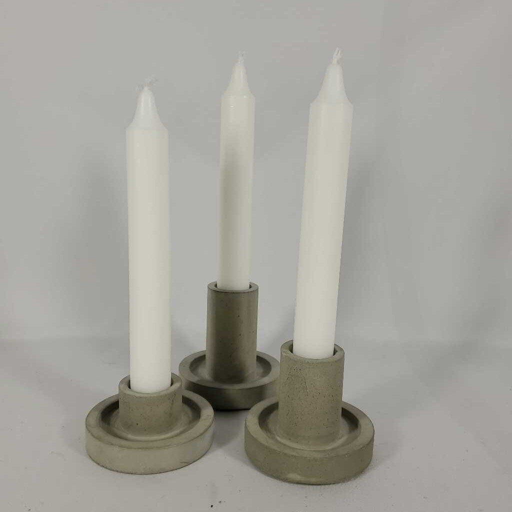 S/3 TAPERED CANDLE STICK HOLDERS NATURAL