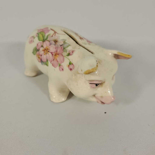 VINTAGE FLORAL PIGGY BANK