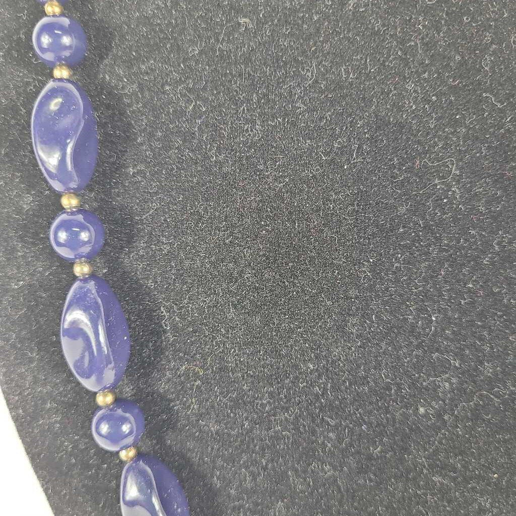 15" BLUE BEAD NECKLACE