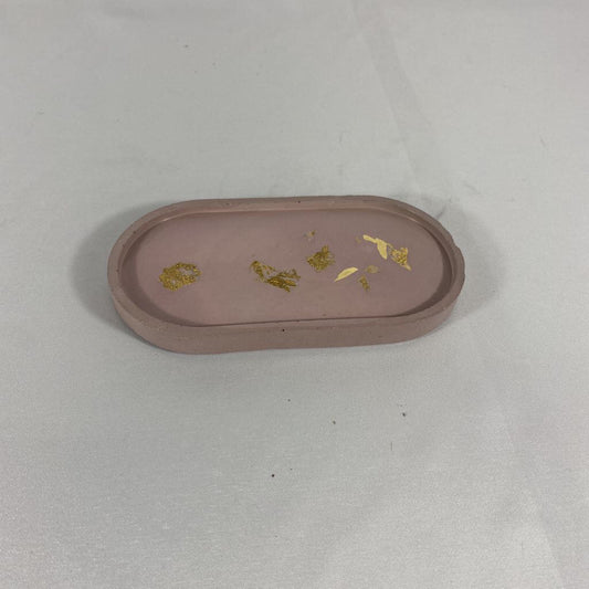 PINK W/GOLD OVAL TRAY