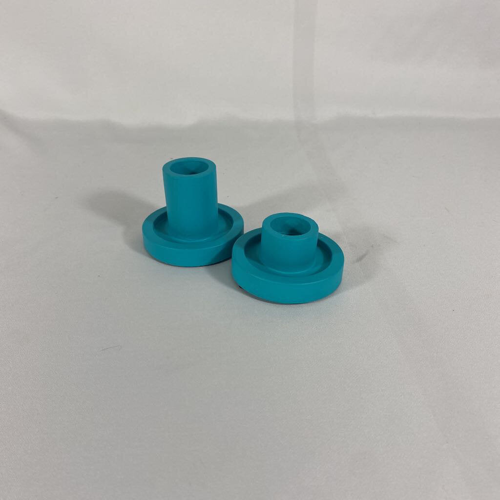 PR TEAL TAPER CANDLE HOLDERS