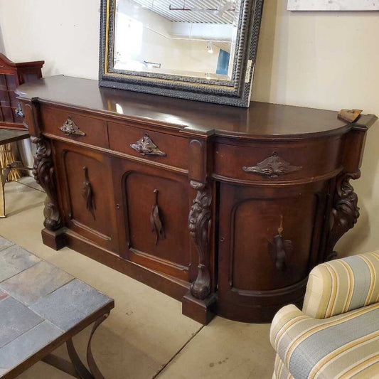 ANTIQUE CURVED SIDEBOARD
