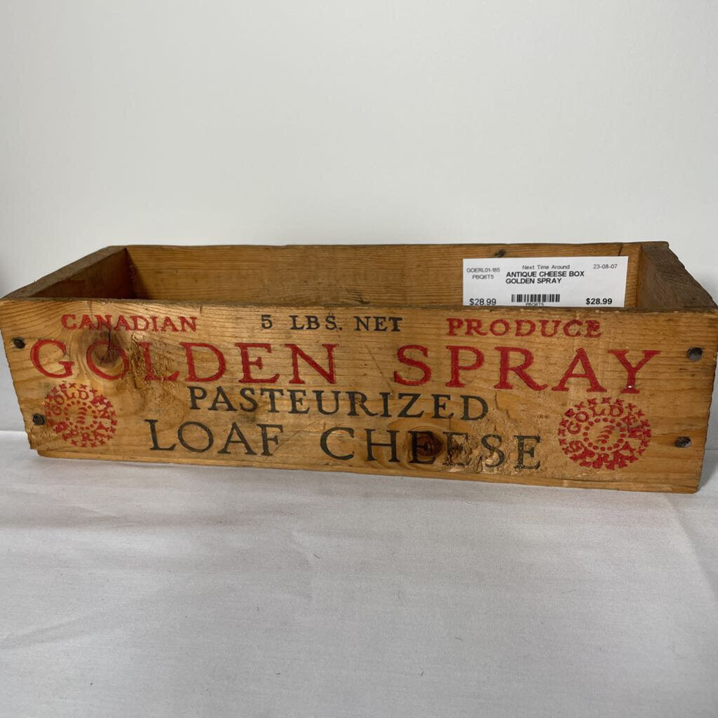 ANTIQUE CHEESE BOX GOLDEN SPRAY