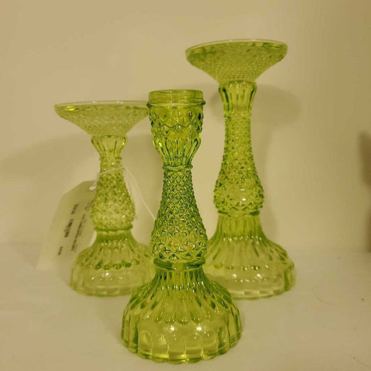 3 PC CANDLESTICK HOLDERS