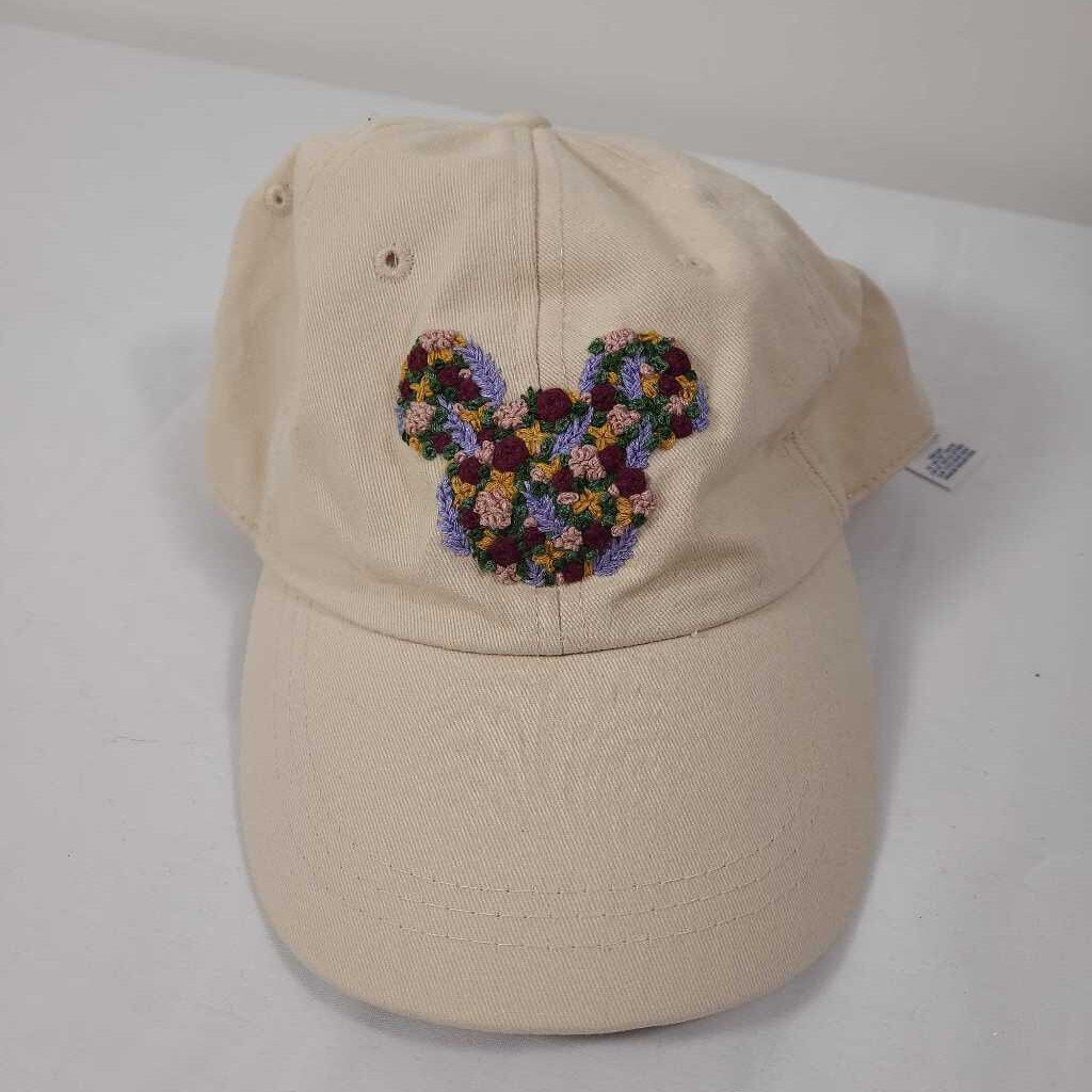 Floral Fall Mickey Upcycled Dad Hat (Hand Embroidered)
