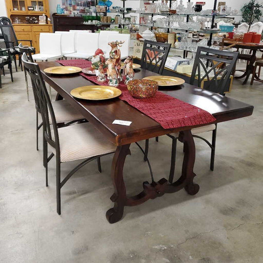 INDIRA TRESTLE TABLE W/4 CHAIRS